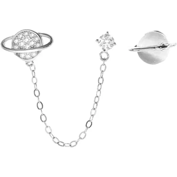 CZ Planet Cuff Chain Double Piercing Earrings Crawler Climber Women Girls 925 Sterling Silver Hypoallergenic Asymmetric Opal Stud Tassel Dangle Drop Dainty Cute Jewelry Birthday Anniversary BFF GiftsCZ Planet Cuff Chain Double Piercing Earrings Crawler Climber Women Girls 925 Sterling Silver Hypoallergenic Asymmetric Opal Stud Tassel Dangle Drop Dainty Cute Jewelry Birthday Anniversary BFF Gifts