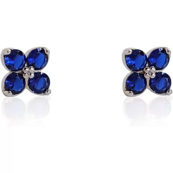 CZ Sapphire Flower Stud Earrings for Women Girls 925 Sterling Silver Post Pin Hypoallergenic Cute Blue Crystal Lucky Clover Leaf Imitation Gemstone Small Cartilage BFF Jewelry Gifts Christmas BirthdayCZ Sapphire Flower Stud Earrings for Women Girls 925 Sterling Silver Post Pin Hypoallergenic Cute Blue Crystal Lucky Clover Leaf Imitation Gemstone Small Cartilage BFF Jewelry Gifts Christmas Birthday