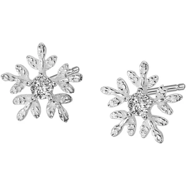 CZ Snowflake Stud Earrings for Women Girls S925 Sterling Silver Clear Cubic Zirconia Winter Flower Cartilage Traugs Post Pin Earring Hypoallergenic Pierced Ear Fashion Elegant Jewelry Christmas GiftsCZ Snowflake Stud Earrings for Women Girls S925 Sterling Silver Clear Cubic Zirconia Winter Flower Cartilage Traugs Post Pin Earring Hypoallergenic Pierced Ear Fashion Elegant Jewelry Christmas Gifts