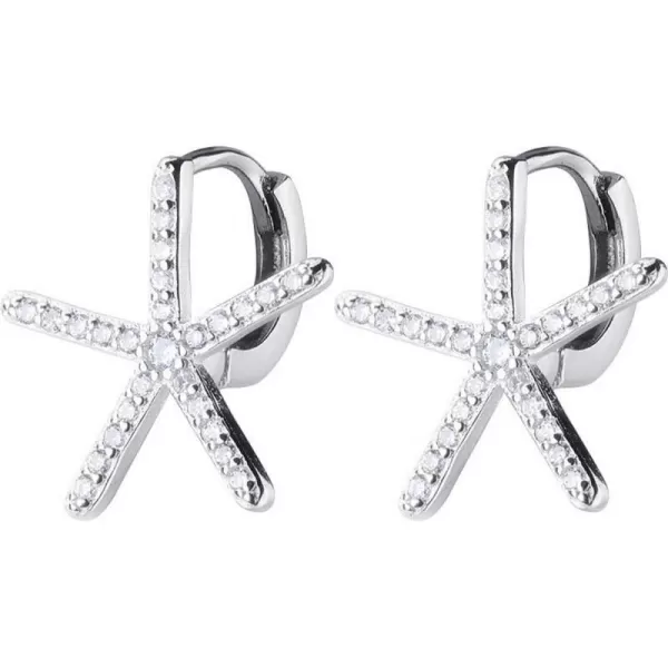 CZ Starfish Dangle Hoop Earrings for Women Teen Girls S925 Sterling Silver Huggie Small Crystal Diamond Star Starfish leverback Cutt Studs Clip on Cartilage Earrings Hypoallergenic Wedding BeachCZ Starfish Dangle Hoop Earrings for Women Teen Girls S925 Sterling Silver Huggie Small Crystal Diamond Star Starfish leverback Cutt Studs Clip on Cartilage Earrings Hypoallergenic Wedding Beach