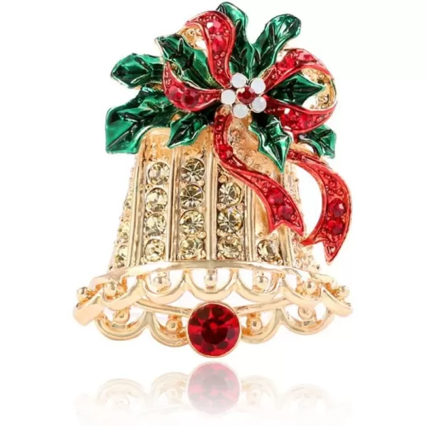 Christmas Chime Bell Gold Tone Rhinestone Brooches for Women Girls Fashion Colorful CZ Flower Bowknot Leaf Jingle Santa Brooch Pins Neck Bow Tie Necktie Dress Accessories Xmas Jewelry CrystalChristmas Chime Bell Gold Tone Rhinestone Brooches for Women Girls Fashion Colorful CZ Flower Bowknot Leaf Jingle Santa Brooch Pins Neck Bow Tie Necktie Dress Accessories Xmas Jewelry Crystal