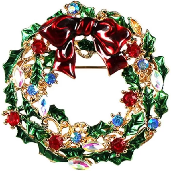 Christmas Wreath CZ Brooches for Women Men Girls Gold Tone Fashion Blue Red Ruby Clear Crystal Rhinestone Bowknot Hollow Garland Brooch Pins Bow Tie Necktie Dress Accessories Jewelry Unisex GiftsChristmas Wreath CZ Brooches for Women Men Girls Gold Tone Fashion Blue Red Ruby Clear Crystal Rhinestone Bowknot Hollow Garland Brooch Pins Bow Tie Necktie Dress Accessories Jewelry Unisex Gifts