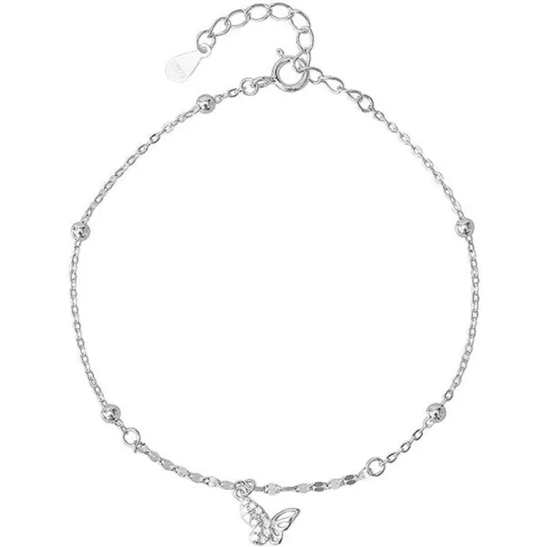 Crystal Butterfly Bracelet for Women Girls Sterling Silver Cute Ball Bead Adjustable Charm Link Bracelets Fashion Lucky Birthday Wedding Christmas Jewelry Gifts for Daughter Sister FriendCrystal Butterfly Bracelet for Women Girls Sterling Silver Cute Ball Bead Adjustable Charm Link Bracelets Fashion Lucky Birthday Wedding Christmas Jewelry Gifts for Daughter Sister Friend