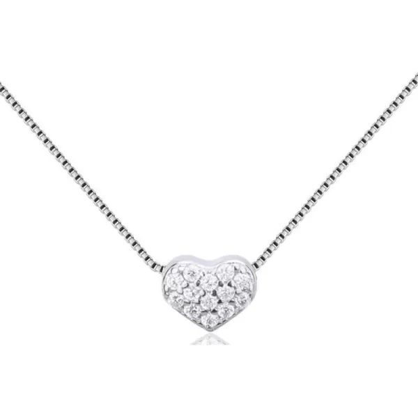 Crystal Heart Necklace Sterling Silver Tiny Pave CZ Love Pendant Choker Necklaces for Women Girls 18K White Gold Plated Dainty Cute Adjustable Box Chain Hypoallergenic Wedding Jewelry Gifts 17Crystal Heart Necklace Sterling Silver Tiny Pave CZ Love Pendant Choker Necklaces for Women Girls 18K White Gold Plated Dainty Cute Adjustable Box Chain Hypoallergenic Wedding Jewelry Gifts 17