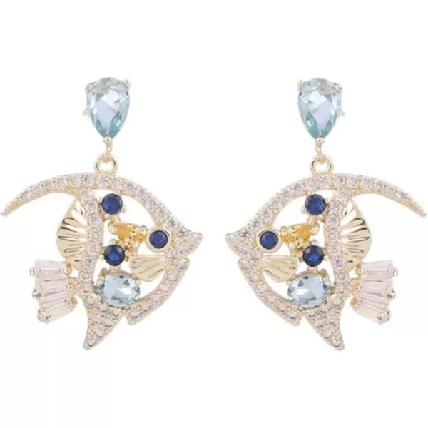 Crystal Tropical Fish Earrings for Women Girls 925 Sterling Silver Post Stud Blue CZ Animal Dangle Drop Earring Dainty Cute Ocean Sea Birthday Holiday Party Jewelry Gifts for Daughter Niece PetLoverCrystal Tropical Fish Earrings for Women Girls 925 Sterling Silver Post Stud Blue CZ Animal Dangle Drop Earring Dainty Cute Ocean Sea Birthday Holiday Party Jewelry Gifts for Daughter Niece PetLover