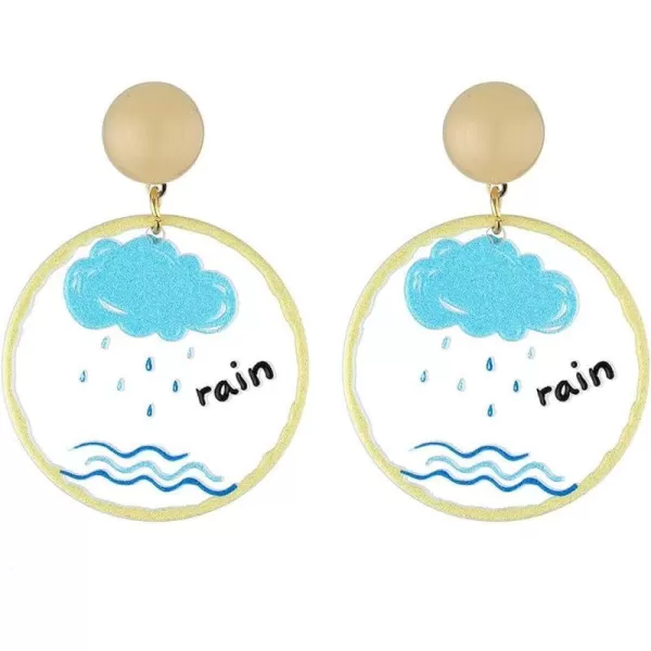 Cute Acrylic Weather Dangle Earrings for Women Girls Round Resin Graffiti Rainny Cloud Statement Drop Stud Hypoallergenic Lightweight Lovely Birthday Party Y2K Jewelry Gift for Daughter NieceCute Acrylic Weather Dangle Earrings for Women Girls Round Resin Graffiti Rainny Cloud Statement Drop Stud Hypoallergenic Lightweight Lovely Birthday Party Y2K Jewelry Gift for Daughter Niece