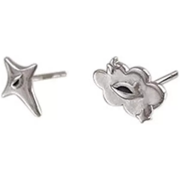 Cute Black Star Cloud Earrings for Women Girls 925 Sterling Silver Hypoallergenic Asymmetrical Enamel Small Evil Eye Weather Stud Cartilage Fashion Punk Halloween Birthday Christmas Jewelry GiftsCute Black Star Cloud Earrings for Women Girls 925 Sterling Silver Hypoallergenic Asymmetrical Enamel Small Evil Eye Weather Stud Cartilage Fashion Punk Halloween Birthday Christmas Jewelry Gifts