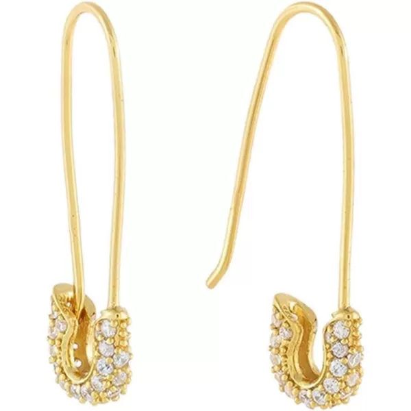 Cute CZ Safety Pin Cartilage Sterling Silver Hoop Earrings for Women Girls Dainty Cubic Zirconia Dangle Drop Hypoallergenic Stud Post Pave Crystal Huggie Fashion Hoops Jewelry 30mm Gold PlatedCute CZ Safety Pin Cartilage Sterling Silver Hoop Earrings for Women Girls Dainty Cubic Zirconia Dangle Drop Hypoallergenic Stud Post Pave Crystal Huggie Fashion Hoops Jewelry 30mm Gold Plated