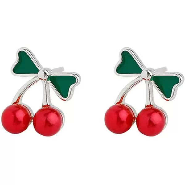 Cute Cherry Fruit 925 Sterling Silver Small Stud Earrings Hypoallergenic for Women Girls Dainty Red Balls Enamel Green Leaf Studs Cartilage Tragus Post Delicate Holiday Y2K JewelryCute Cherry Fruit 925 Sterling Silver Small Stud Earrings Hypoallergenic for Women Girls Dainty Red Balls Enamel Green Leaf Studs Cartilage Tragus Post Delicate Holiday Y2K Jewelry