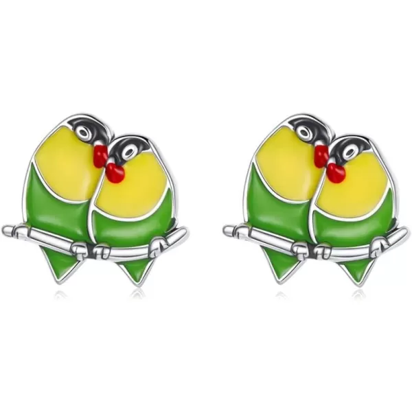 Cute Couple Bird Stud Earrings for Women Girls 925 Sterling Silver Tiny Small Animal Pet Enamel Yellow Green Feather Hummingbirds Branch Cartilage Tragus Post Nickel Free Piercing Ear Jewelry DaintyCute Couple Bird Stud Earrings for Women Girls 925 Sterling Silver Tiny Small Animal Pet Enamel Yellow Green Feather Hummingbirds Branch Cartilage Tragus Post Nickel Free Piercing Ear Jewelry Dainty