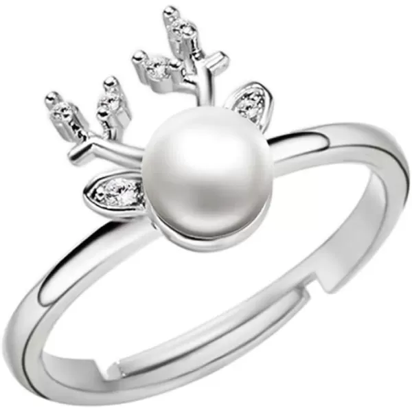 Cute Deer Ring for Women Teen Girls Adjustable Expandable CZ Imitation Pearl Reindeer Animal Statement Open Wrap Rings Comfort Fit Nickle Free Birthday Christmas New Year Jewelry Gifts Crystal AntlerCute Deer Ring for Women Teen Girls Adjustable Expandable CZ Imitation Pearl Reindeer Animal Statement Open Wrap Rings Comfort Fit Nickle Free Birthday Christmas New Year Jewelry Gifts Crystal Antler