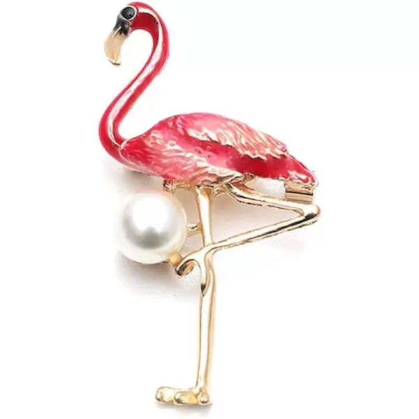 Cute Flamingo Bird Brooch for Women Girls Fashion Antique Gold Tone Alloy Faux Pearl Pink Enameled Animal Broocheds Pins Scarves Shawl Clip Neck Tie Dress Accessories Jewelry GiftCute Flamingo Bird Brooch for Women Girls Fashion Antique Gold Tone Alloy Faux Pearl Pink Enameled Animal Broocheds Pins Scarves Shawl Clip Neck Tie Dress Accessories Jewelry Gift