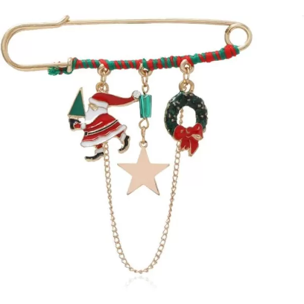 Cute Gold Christmas Brooch Pin for Women Girls Rhinestone Enameled Green Red Santa Claus Star Flower Wreath Tassel Chain Drop Dangle Lapel Pins Sweater Shawl Dress Accessories Xmas Jewelry GiftCute Gold Christmas Brooch Pin for Women Girls Rhinestone Enameled Green Red Santa Claus Star Flower Wreath Tassel Chain Drop Dangle Lapel Pins Sweater Shawl Dress Accessories Xmas Jewelry Gift