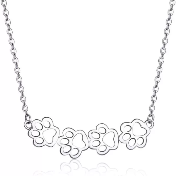 Cute Paw Necklace for Women Girls Sterling Silver 18K White Gold Plated Puppy Dog Cat Kitten 4 Paw Print Pendant Choker Necklace Adjustable Chain 18 Pet Keepsake Minimalist Jewelry Gift BoxCute Paw Necklace for Women Girls Sterling Silver 18K White Gold Plated Puppy Dog Cat Kitten 4 Paw Print Pendant Choker Necklace Adjustable Chain 18 Pet Keepsake Minimalist Jewelry Gift Box
