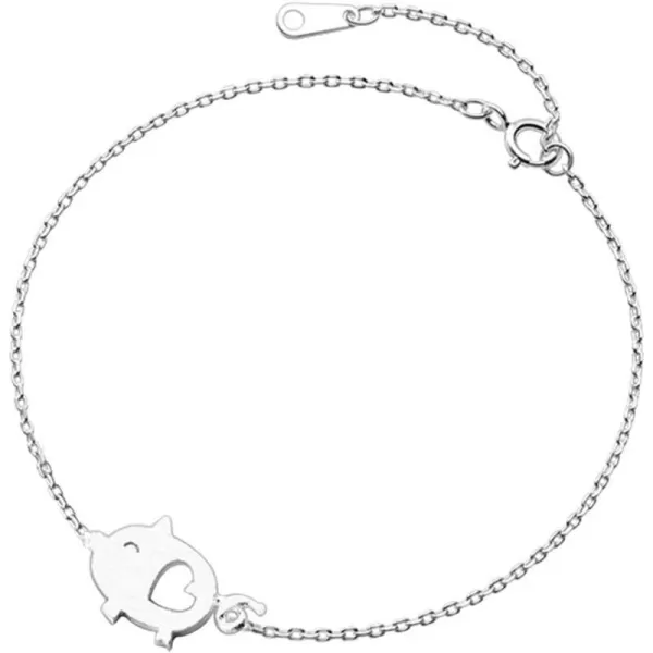 Cute Pig Bracelet for Women Girls Sterling Silver Delicate Matte Porket Hollow Love Heart Charm Link Bracelets Anklets for Pet Lover Animal Keepsake Jewelry Birthday Christmas Gifts for Daughter Niece 8 inchCute Pig Bracelet for Women Girls Sterling Silver Delicate Matte Porket Hollow Love Heart Charm Link Bracelets Anklets for Pet Lover Animal Keepsake Jewelry Birthday Christmas Gifts for Daughter Niece 8 inch