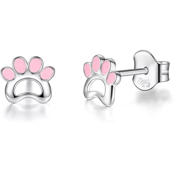 Cute Pink Paw Earrings for Women Girls 925 Sterling Silver Hypoallergenic Tiny Small Animal Kitten Cat Puppy Dog Foot Print Cartilage Tragus Post Piercing Ear Jewelry Gifts for Pet LoverCute Pink Paw Earrings for Women Girls 925 Sterling Silver Hypoallergenic Tiny Small Animal Kitten Cat Puppy Dog Foot Print Cartilage Tragus Post Piercing Ear Jewelry Gifts for Pet Lover