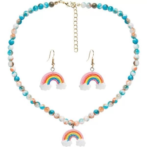 Cute Rainbow Jewelry Set Earrings Necklace for Women Girls Colorful Resin Cloudy Dangle Drop Earring Blue Glass Imitation Ceramic Beads Pendant Choker Chain Nickel Free Birthday Jewelry GiftCute Rainbow Jewelry Set Earrings Necklace for Women Girls Colorful Resin Cloudy Dangle Drop Earring Blue Glass Imitation Ceramic Beads Pendant Choker Chain Nickel Free Birthday Jewelry Gift