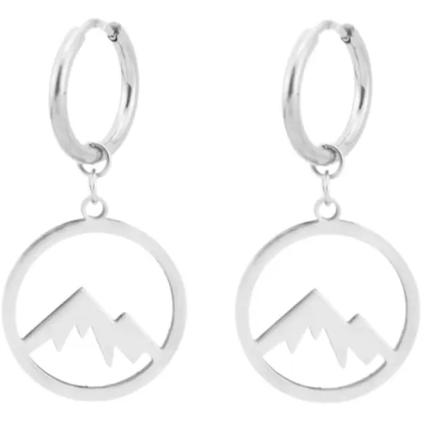 Cute Round Mountain Dangle Hoop Earrings for Women Girls Stainless Steel Hypoallergenic Lightweight Circle Charms Drop Small Hoops Huggie Boho Artistic Jewelry Unisex Gifts Road Trip Outdoor EnthusiastCute Round Mountain Dangle Hoop Earrings for Women Girls Stainless Steel Hypoallergenic Lightweight Circle Charms Drop Small Hoops Huggie Boho Artistic Jewelry Unisex Gifts Road Trip Outdoor Enthusiast