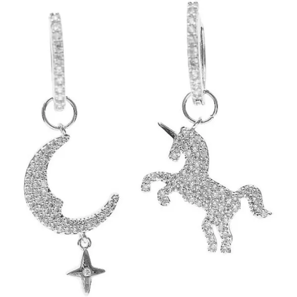 Cute Unicorn Crescent Moon Drop Dangle Small Hoop Earrings for Women Teen Girls Hypoallergenic Asymmetrical CZ Crystal Cartilage Huggie Hoops Jewelry Delicate Birthday Gifts for DaughterCute Unicorn Crescent Moon Drop Dangle Small Hoop Earrings for Women Teen Girls Hypoallergenic Asymmetrical CZ Crystal Cartilage Huggie Hoops Jewelry Delicate Birthday Gifts for Daughter