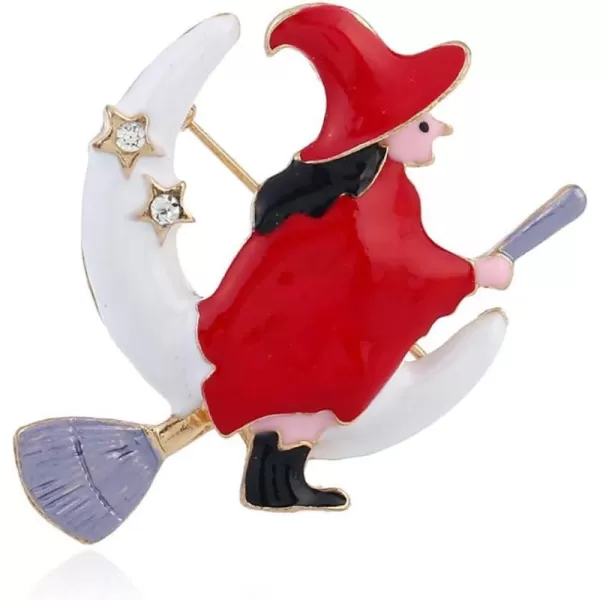 Cute Witch Hat Brooch for Women Girls Fashion Rhinestone Halloween Christmas Decoration Enameled Crescent Moon Brooches Lapel Pin Dress Accessories Decor Delicate Jewelry Gifts for DaughterCute Witch Hat Brooch for Women Girls Fashion Rhinestone Halloween Christmas Decoration Enameled Crescent Moon Brooches Lapel Pin Dress Accessories Decor Delicate Jewelry Gifts for Daughter