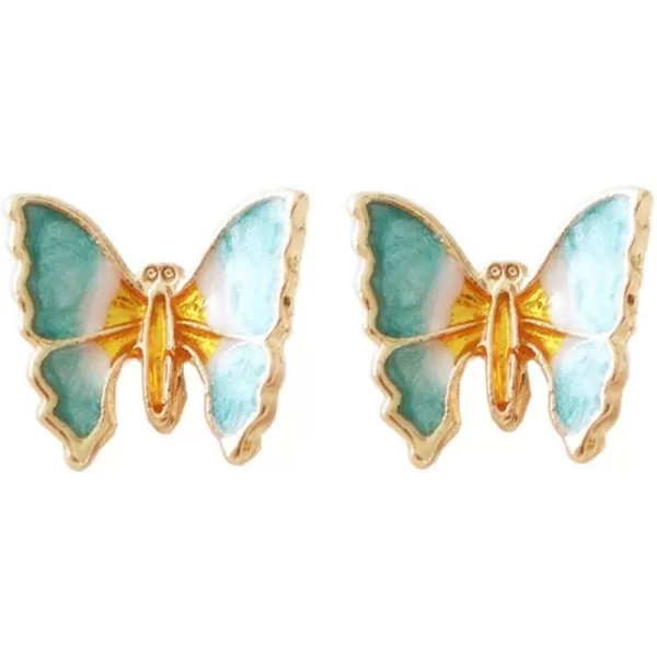 Dainty Butterfly Stud Earrings for Women Teen Girls Sterling Silver Post Enameled Tragus Pierced Ear Lobe Handcrafted Aquamarine Blue Green Cute Elegant Vintage Style Trendy Jewelry GiftsDainty Butterfly Stud Earrings for Women Teen Girls Sterling Silver Post Enameled Tragus Pierced Ear Lobe Handcrafted Aquamarine Blue Green Cute Elegant Vintage Style Trendy Jewelry Gifts