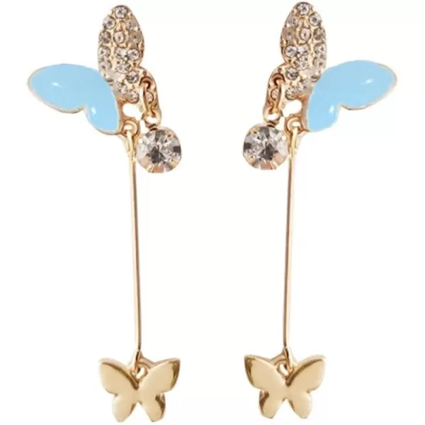 Dainty CZ Butterfly Threader Dangle Stud Earrings for Women Girls Gold Plated Cubic Zirconia Enameled Charms Drop Dangling Hypoallergenic Lucky Wedding Birthday Christmas Valentine Jewelry GiftsDainty CZ Butterfly Threader Dangle Stud Earrings for Women Girls Gold Plated Cubic Zirconia Enameled Charms Drop Dangling Hypoallergenic Lucky Wedding Birthday Christmas Valentine Jewelry Gifts