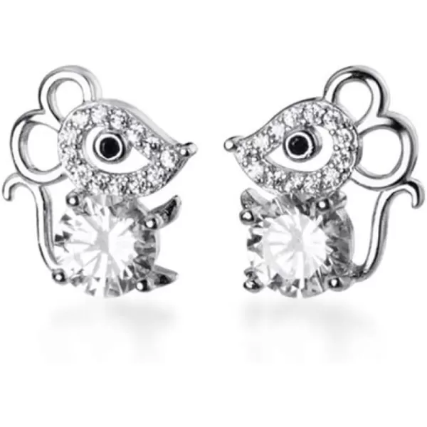 Dainty CZ Cute Animals Small Stud Earrings for Women Girls S925 Sterling Silver Cubic Zirconia Delicate Tiny Studs Earring Hypoallergenic Birthday Jewelry Crystal MouseDainty CZ Cute Animals Small Stud Earrings for Women Girls S925 Sterling Silver Cubic Zirconia Delicate Tiny Studs Earring Hypoallergenic Birthday Jewelry Crystal Mouse