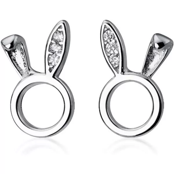 Dainty CZ Cute Animals Small Stud Earrings for Women Girls S925 Sterling Silver Cubic Zirconia Delicate Tiny Studs Earring Hypoallergenic Birthday Jewelry RabbitDainty CZ Cute Animals Small Stud Earrings for Women Girls S925 Sterling Silver Cubic Zirconia Delicate Tiny Studs Earring Hypoallergenic Birthday Jewelry Rabbit