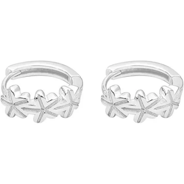 Dainty Flower Small Hoop Earrings for Women Girls S925 Sterling Silver Huggie Sleeper Hoops Cartilage Clip on Nickle Free Jewelry Christmas Birthday Valentine Mothers Day Gifts SilverDainty Flower Small Hoop Earrings for Women Girls S925 Sterling Silver Huggie Sleeper Hoops Cartilage Clip on Nickle Free Jewelry Christmas Birthday Valentine Mothers Day Gifts Silver