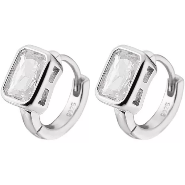 Dainty Rectangle CZ Small Hoop 925 Sterling Silver Earrings for Women Girls Hypoallergenic Bezel Cubic Zirconia Cute Huggie Hoops Cartilage Earring Fashion Minimalist Wedding Engagement Jewelry GiftsDainty Rectangle CZ Small Hoop 925 Sterling Silver Earrings for Women Girls Hypoallergenic Bezel Cubic Zirconia Cute Huggie Hoops Cartilage Earring Fashion Minimalist Wedding Engagement Jewelry Gifts