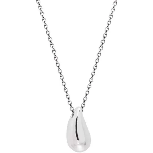Dainty Teardrop Necklace for Women Girls Sterling Silver Minimalist Simple Tiny Oval Bead Beans PearShaped Pendant Choker BFF Necklace Fashion Adjustable Chain 18 Jewelry Wedding Birthday GiftSilver