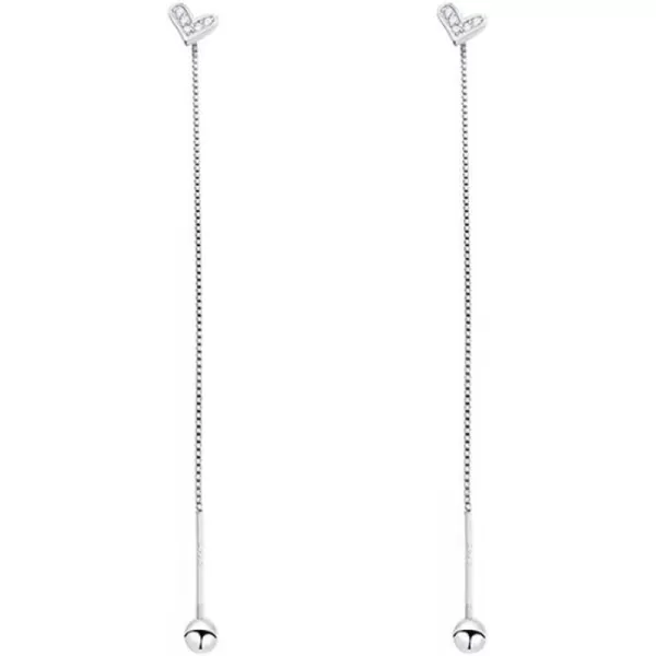 Dainty Threader Love Heart Earrings for Women Girls S925 Sterling Silver Hypoallergenic for Sensitive Ears Tiny Long Chain Piercing Dangle Drop Ball Screw Back Barbell Stud Climber Crawler Jewelry Cute GiftsDainty Threader Love Heart Earrings for Women Girls S925 Sterling Silver Hypoallergenic for Sensitive Ears Tiny Long Chain Piercing Dangle Drop Ball Screw Back Barbell Stud Climber Crawler Jewelry Cute Gifts