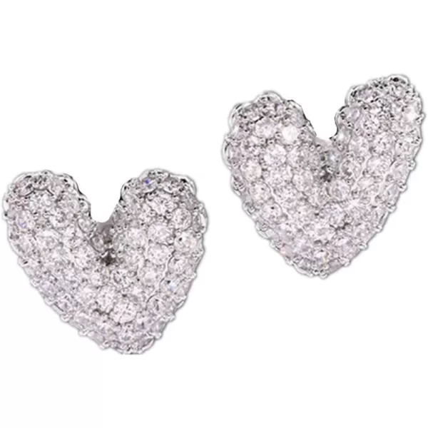 Delicate CZ Love Heart Earrings for Women Girls Sterling Silver Post Pin Hypoallergenic Luxury Diamond Stud Wedding Christmas Birthday Valentine Jewelry Gifts Box for Mom Girlfriend BridesmaidDelicate CZ Love Heart Earrings for Women Girls Sterling Silver Post Pin Hypoallergenic Luxury Diamond Stud Wedding Christmas Birthday Valentine Jewelry Gifts Box for Mom Girlfriend Bridesmaid
