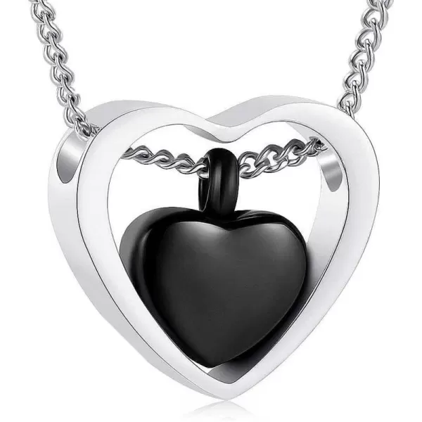 Double Love Heart Cremation Urn Necklace for Women Girls Men Stainless Steel Ash Holder Urn Cremation Jewelry for Ashes Keepsake Waterproof Memorial Pendant Gift Box 18 Chain Black HeartDouble Love Heart Cremation Urn Necklace for Women Girls Men Stainless Steel Ash Holder Urn Cremation Jewelry for Ashes Keepsake Waterproof Memorial Pendant Gift Box 18 Chain Black Heart
