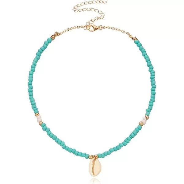 Dtja Boho Seashell Turquoise Bead Choker Necklace for Women Girls Cute Conch Shell Adjustable Handmade Charm Chain Necklaces Hawaii Summer Beach Vacation Y2K JewelryDtja Boho Seashell Turquoise Bead Choker Necklace for Women Girls Cute Conch Shell Adjustable Handmade Charm Chain Necklaces Hawaii Summer Beach Vacation Y2K Jewelry