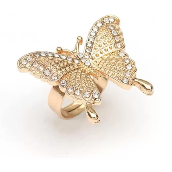 Dtja CZ Butterfly Engagement Statement Ring for Women Girls Gold Plated Adjustable Expandable Cubic Zirconia Crystal Finger Rings Comfort Fit Fashion Wedding Birthday Y2K Party Promise Jewelry GiftDtja CZ Butterfly Engagement Statement Ring for Women Girls Gold Plated Adjustable Expandable Cubic Zirconia Crystal Finger Rings Comfort Fit Fashion Wedding Birthday Y2K Party Promise Jewelry Gift