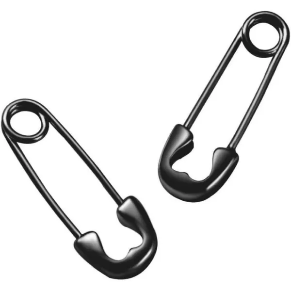 Dtja Cute Sterling Silver Safety Pin Small Hoop Earrings for Women Teen Girls Cartilage Fashion Black Sleeper Hoopsblack 20mm