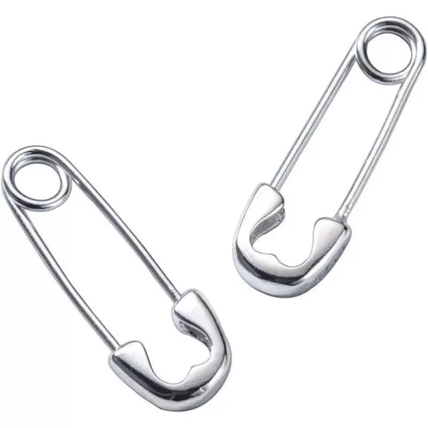 Dtja Cute Sterling Silver Safety Pin Small Hoop Earrings for Women Teen Girls Cartilage Fashion Black Sleeper Hoopssilver 20mm