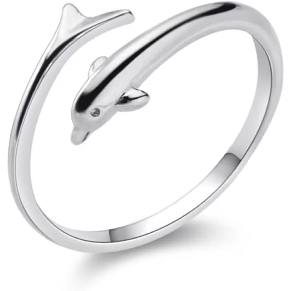 Dtja Dolphins 925 Sterling Silver Ring for Women Girls Teens Adjustable Expandable Open Band Finger Promise Rings Comfort Fit Fish Whale Statement Birthday Christmas Jewelry Gift for Daughter NieceDtja Dolphins 925 Sterling Silver Ring for Women Girls Teens Adjustable Expandable Open Band Finger Promise Rings Comfort Fit Fish Whale Statement Birthday Christmas Jewelry Gift for Daughter Niece