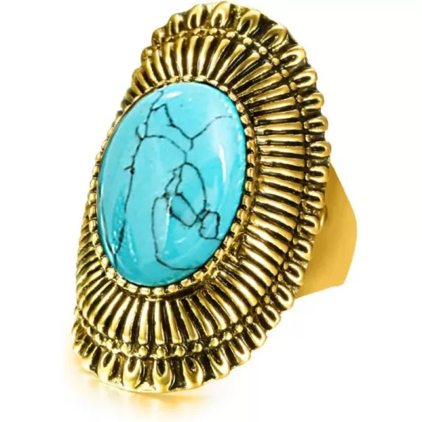 Dtja Exaggerated Boho Turquoise Wide Band Statement Ring for Women Girls Gold Tone Vintage Big Band Finger Rings Comfort Fit Bohemian Ethnic Style Birthday Christmas Party Jewelry Gift Size 78Dtja Exaggerated Boho Turquoise Wide Band Statement Ring for Women Girls Gold Tone Vintage Big Band Finger Rings Comfort Fit Bohemian Ethnic Style Birthday Christmas Party Jewelry Gift Size 78