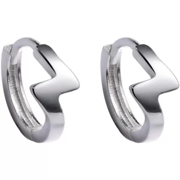 Dtja Minimalist Lightning Bolt Sleeper Small Hoop Earrings for Women Girls S925 Sterling Silver Pierced Ear Tiny Cartilage Hypoallergenic Fashion Jewelry UnisexDtja Minimalist Lightning Bolt Sleeper Small Hoop Earrings for Women Girls S925 Sterling Silver Pierced Ear Tiny Cartilage Hypoallergenic Fashion Jewelry Unisex