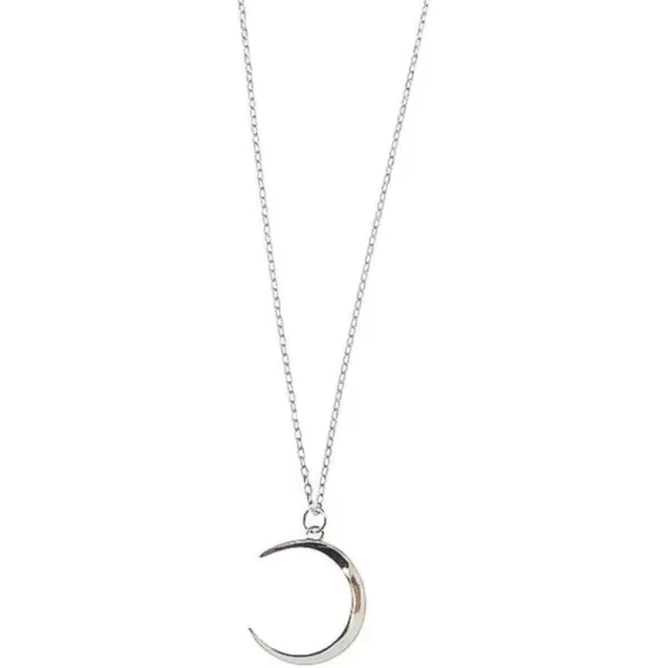 Dtja Minimalist Moon Necklace for Women Girls Sterling Silver Gold Plated Tiny Small Simple Polished Thin Horn Crescent Moon Pendant Choker Necklace Adjustable Chain 18 Cute Jewelry GiftSilver