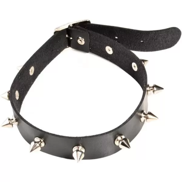 Dtja Punk PU Leather Choker Necklace for Women Girls Men Black Adjustable Spike Cone Wide Collar Retro Gothic Halloween Hip Hop Jewelry Gift for FriendDtja Punk PU Leather Choker Necklace for Women Girls Men Black Adjustable Spike Cone Wide Collar Retro Gothic Halloween Hip Hop Jewelry Gift for Friend