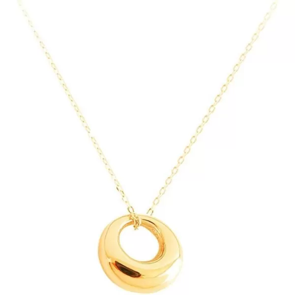 Dtja Tiny Moon Necklace for Women Teen Girls S925 Sterling Silver Minimalist Simple Mini Full Moon Karma Open Circle Orbit Necklace Polished Cute Pendant Choker Necklace Adjustable Chain Jewelry Gift14K Gold Plated