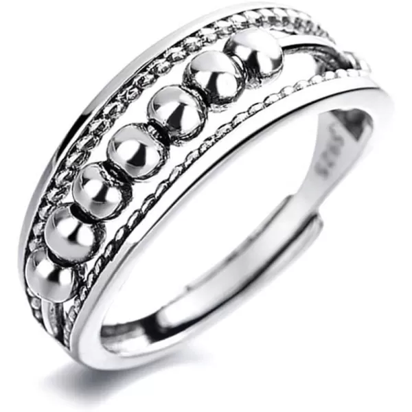 Dtja Vintage Anti Anxiety Ring for Women Girls Silvery Tone Oxidized Ball Bead Statement Fidget Rings Comfort Fit Adjustable Expandable Retro Boho Jewelry Gift Size 89Dtja Vintage Anti Anxiety Ring for Women Girls Silvery Tone Oxidized Ball Bead Statement Fidget Rings Comfort Fit Adjustable Expandable Retro Boho Jewelry Gift Size 89
