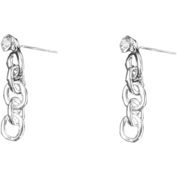 Fashion Chain Crystal Drop Dangle Earrings for Women Girls 925 Sterling Silver Stud Post Hypoallergenic Hip Hop Geometric Tassel Dangling Lightweight Punk Unique Jewelry BFF GiftsFashion Chain Crystal Drop Dangle Earrings for Women Girls 925 Sterling Silver Stud Post Hypoallergenic Hip Hop Geometric Tassel Dangling Lightweight Punk Unique Jewelry BFF Gifts