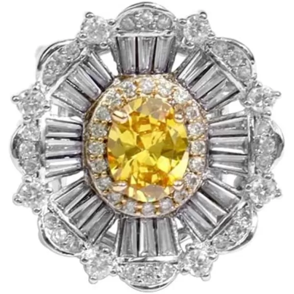 Fashion Diamond Flower Ring for Women Girls Silver Tone Halo Yellow CZ Engagement Expandable Adjustable Open Wrap Rings Comfort Fit Dainty Wedding Valentine Birthday Jewelry Gift for Girl FriendFashion Diamond Flower Ring for Women Girls Silver Tone Halo Yellow CZ Engagement Expandable Adjustable Open Wrap Rings Comfort Fit Dainty Wedding Valentine Birthday Jewelry Gift for Girl Friend