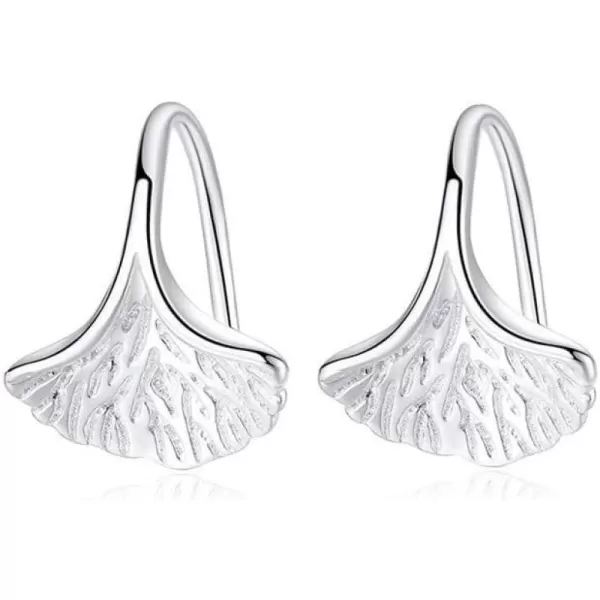 Ginko Leaf Drop Earrings for Women Girls S925 Sterling Silver Pierced Ear Fashion Minimalist Simple Cute Ginkgo Leaf Short Dangle Stud Hook Nickel Free Earring Birthday Christmas Gifts for Best FriendGinko Leaf Drop Earrings for Women Girls S925 Sterling Silver Pierced Ear Fashion Minimalist Simple Cute Ginkgo Leaf Short Dangle Stud Hook Nickel Free Earring Birthday Christmas Gifts for Best Friend
