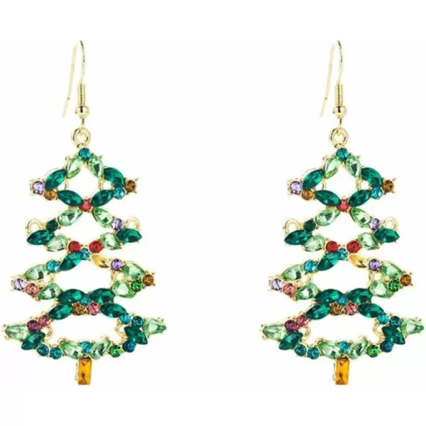 Glittery Crystal Tree Dangle Hook Earrings for Women Girls Hypoallergenic Cubic Zirconia Big Xmas Statement Drop Dangling Stud Earrings Fashion Lightweight Christmas Jewelry GiftsGlittery Crystal Tree Dangle Hook Earrings for Women Girls Hypoallergenic Cubic Zirconia Big Xmas Statement Drop Dangling Stud Earrings Fashion Lightweight Christmas Jewelry Gifts