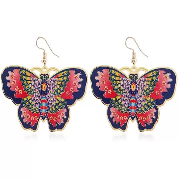 Gold Butterfly Dangle Drop Earrings for Women Girls Colorful Enameled Boho Big Flat Lightweight Statement Dangling Hook Stud Earring Nickel Free Retro Exaggerated Y2K JewelryGold Butterfly Dangle Drop Earrings for Women Girls Colorful Enameled Boho Big Flat Lightweight Statement Dangling Hook Stud Earring Nickel Free Retro Exaggerated Y2K Jewelry